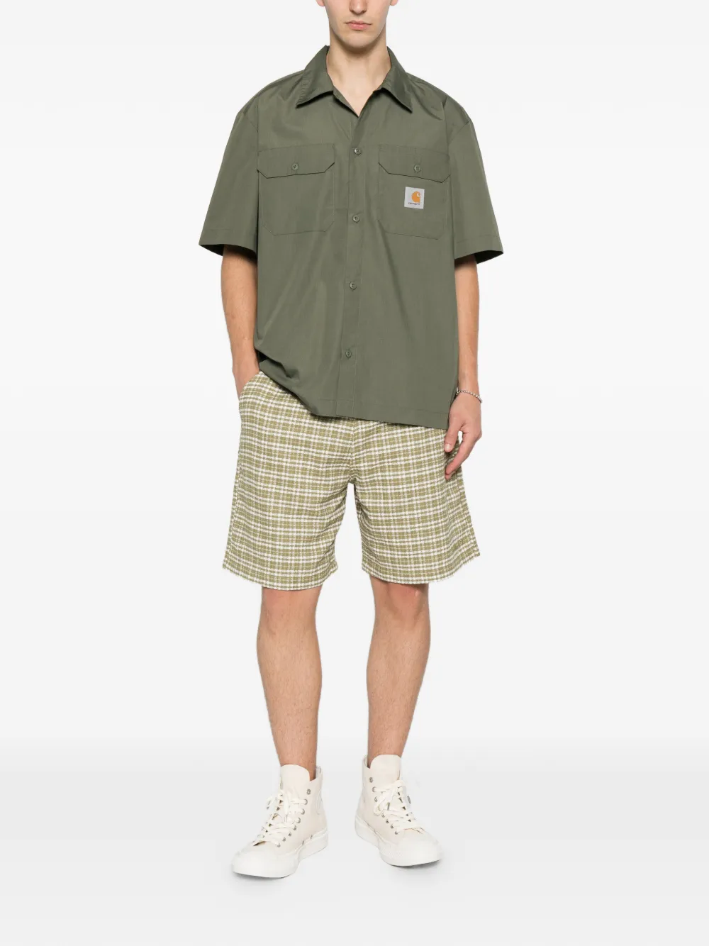 Carhartt WIP Craft overhemd met logopatch en korte mouwen Groen