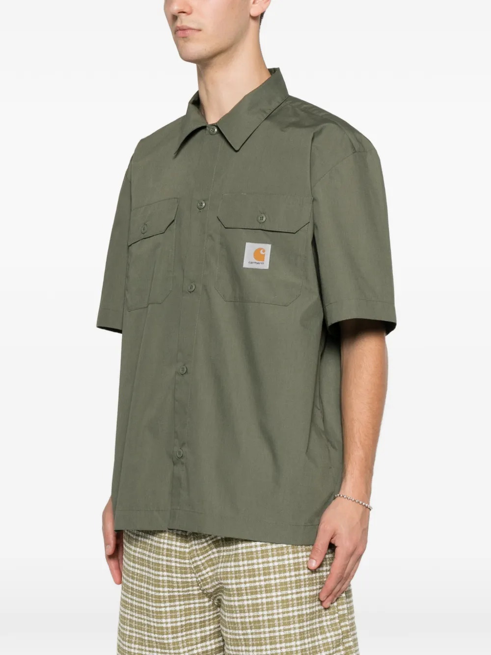 Carhartt WIP Craft overhemd met logopatch en korte mouwen Groen