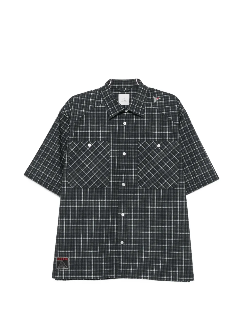ROA check-print short-sleeve shirt - Schwarz
