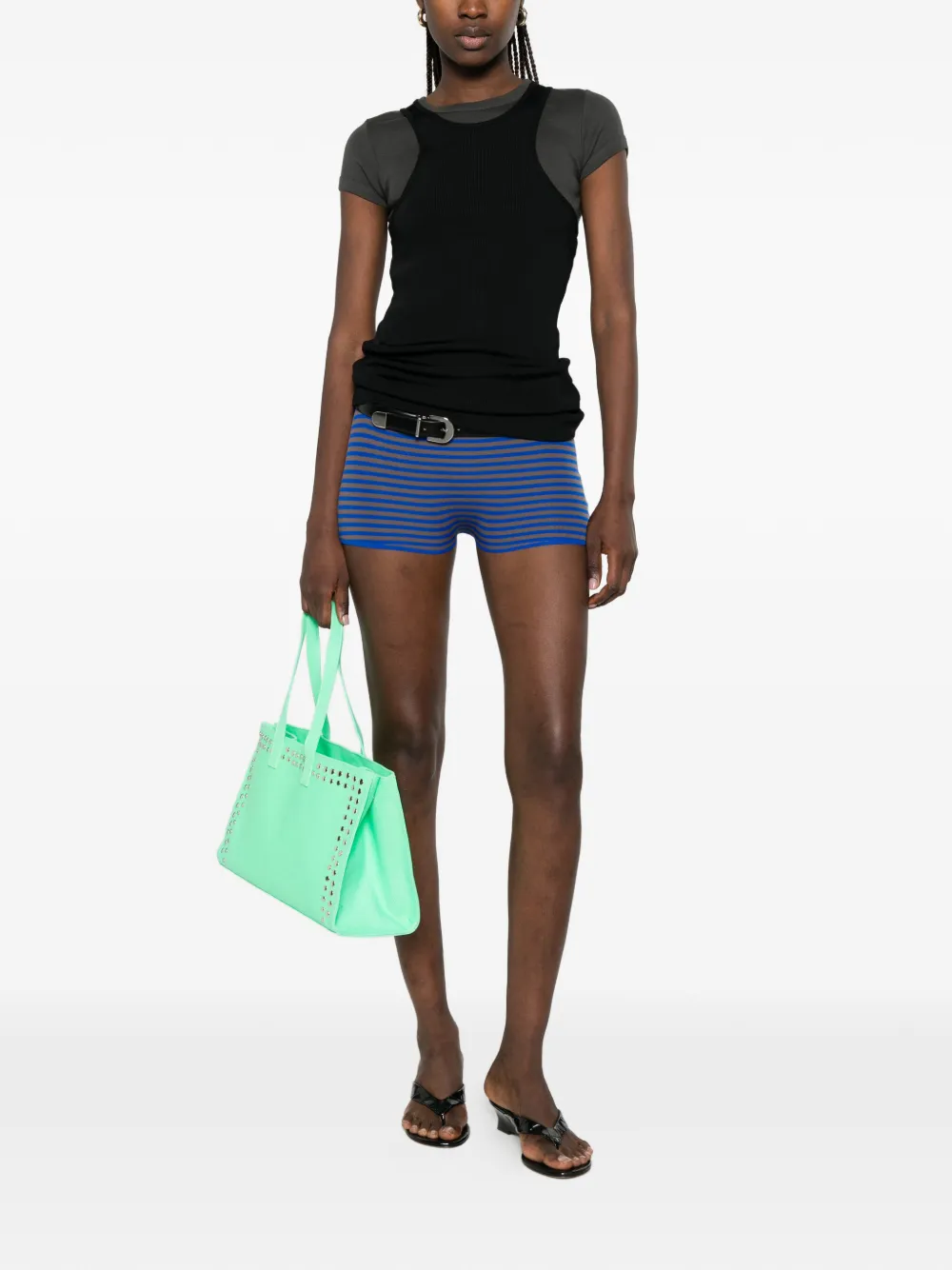 Gimaguas Camu striped ribbed shorts - Blu