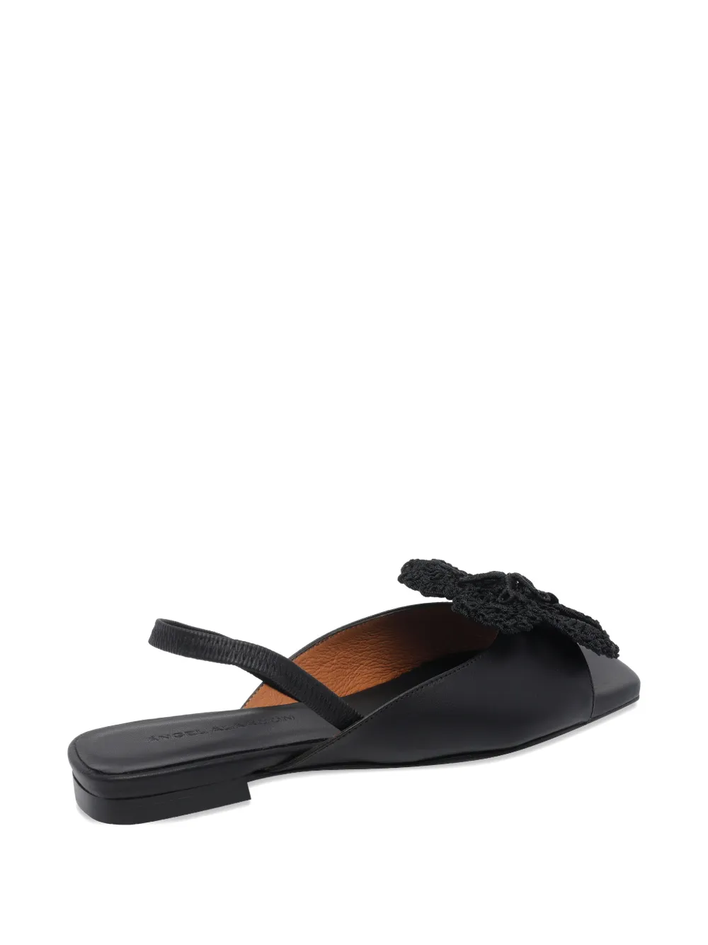 ANGEL ALARCON Flower slingback muiltjes met vierkante neus Zwart