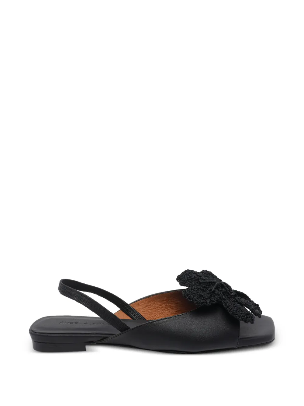 flower square-toe slingback