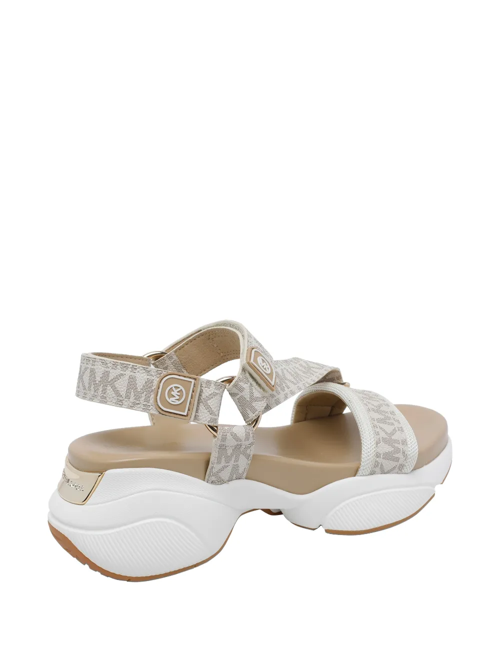 Michael Kors Bowie logo round-toe sandals Beige