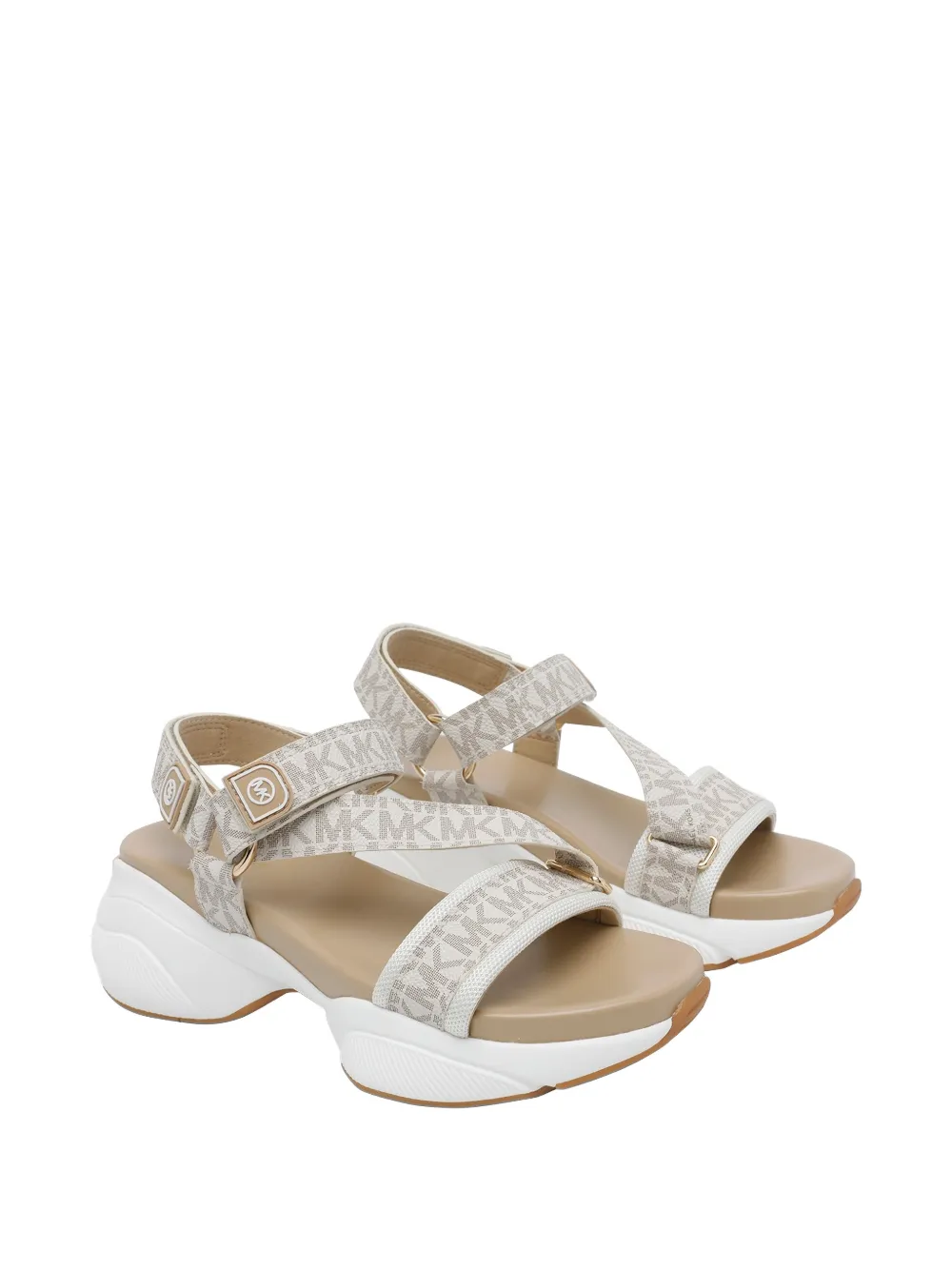 Michael Kors Bowie logo round-toe sandals Beige