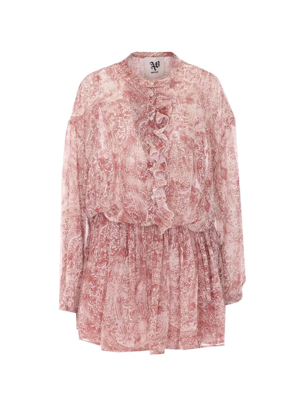 Aniye By Niko ruffled paisley-print mini dress - Rosa