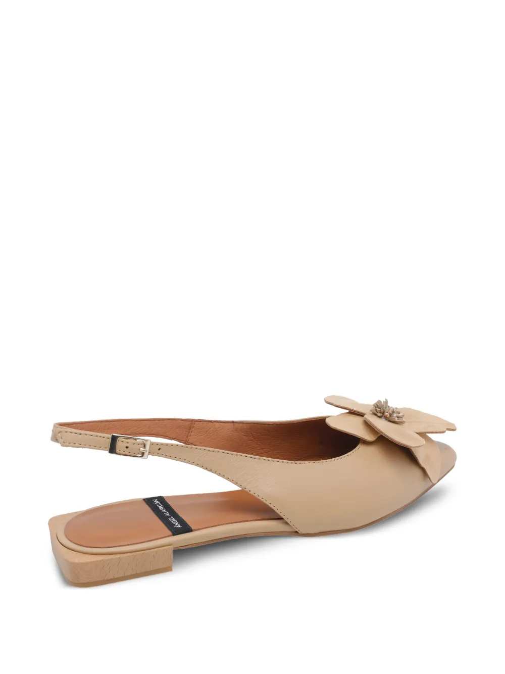 ANGEL ALARCON Fiora pumps met bloemdetail en puntige neus Beige