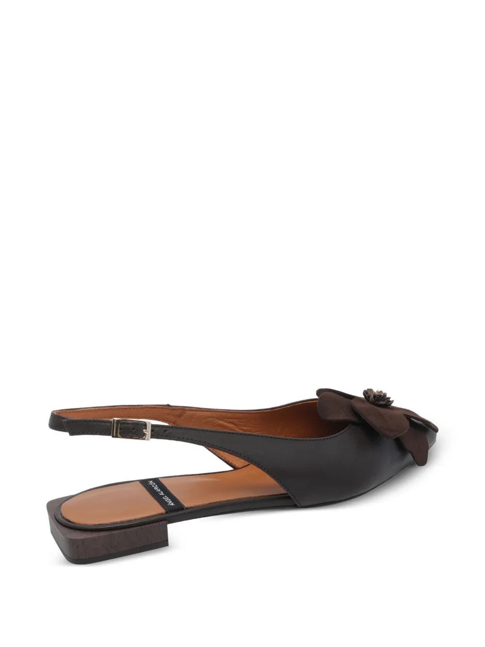 ANGEL ALARCON Pumps met puntige neus en bloemen Bruin