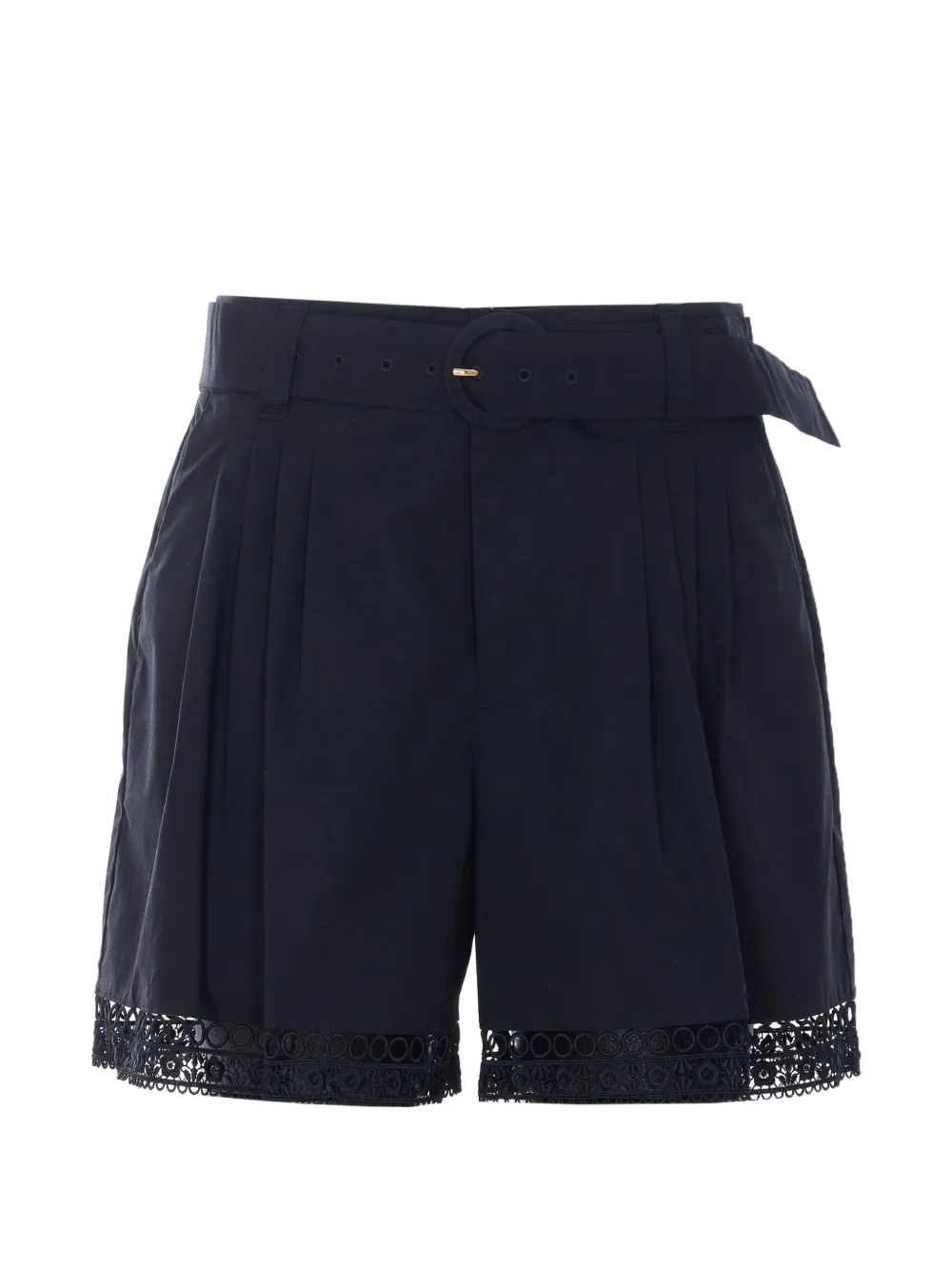 TWINSET embroidery belted shorts - Blu
