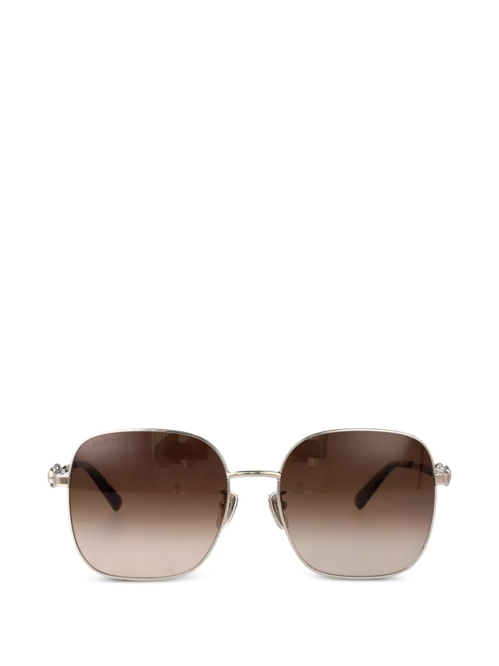 Gucci Eyewear Horsebit-detail square-frame sunglasses - Oro