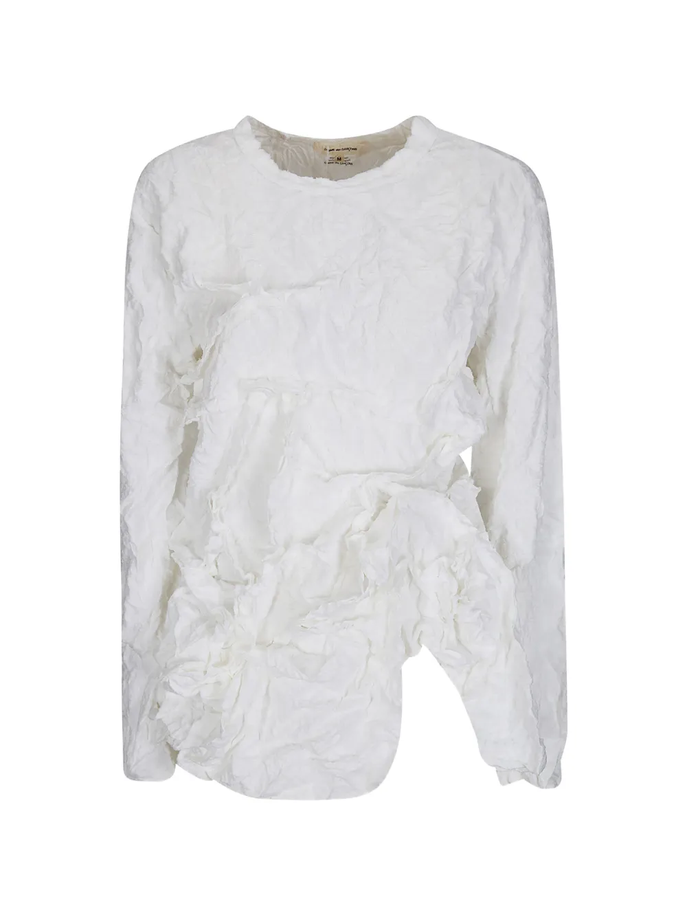 Comme Des Garçons crinkled ruffled longsleeve top - Weiß