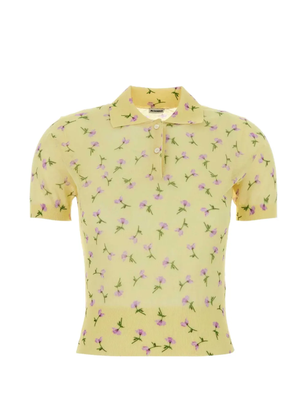 Jil Sander floral-print polo shirt - Giallo