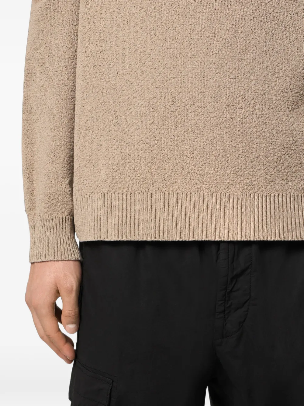 Stone Island Trui met logopatch en raglan mouwen Beige