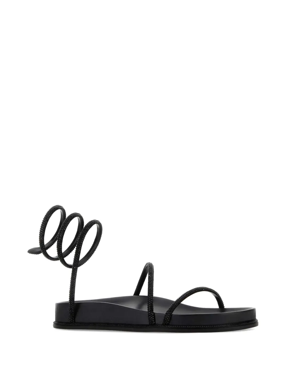 René Caovilla Cleo flat sandals Zwart