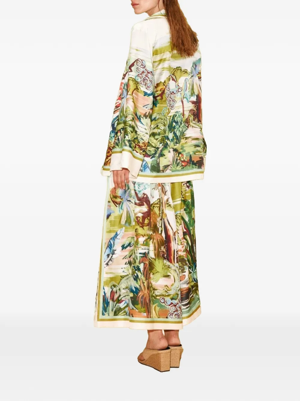 ALEMAIS Jungle Boogie zijden broek Beige