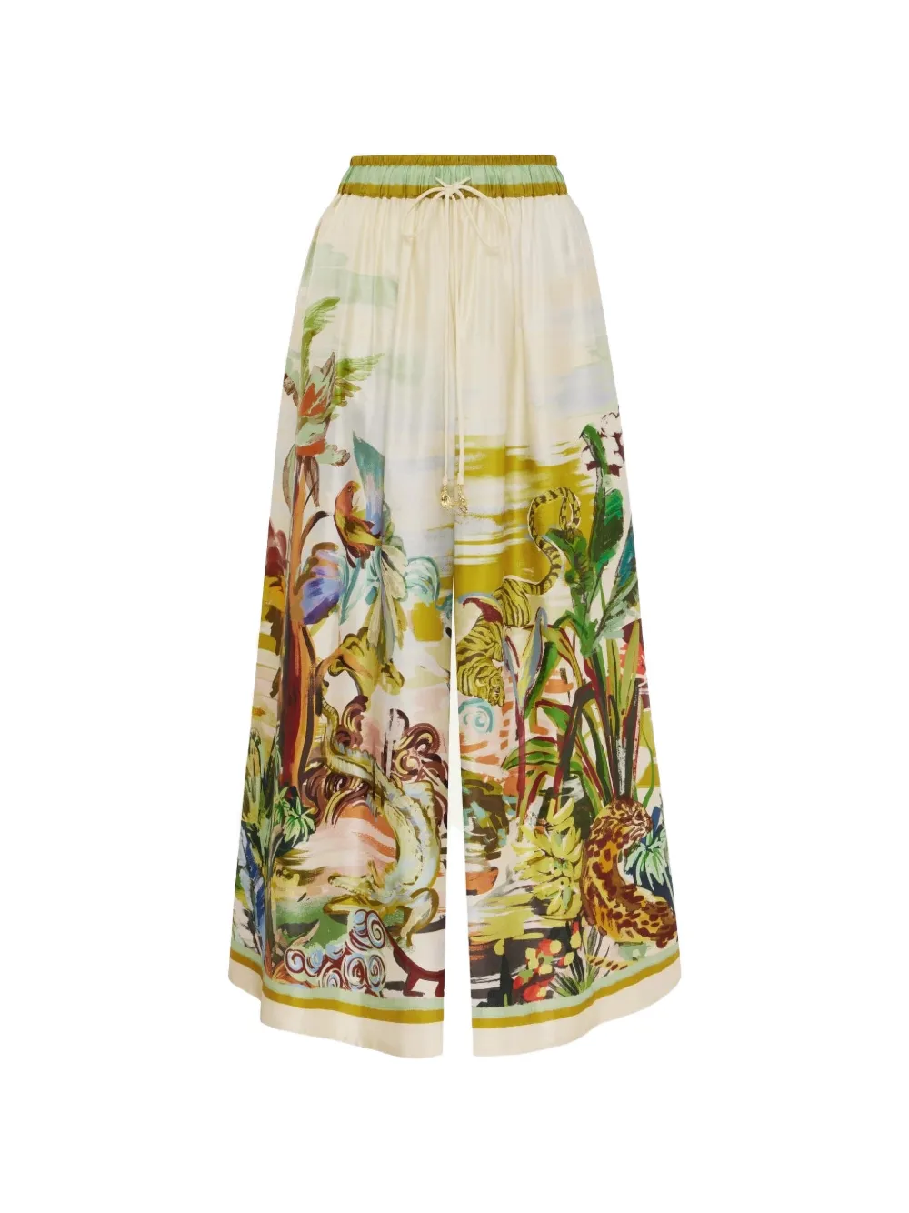ALEMAIS Jungle Boogie silk trousers - Neutrals