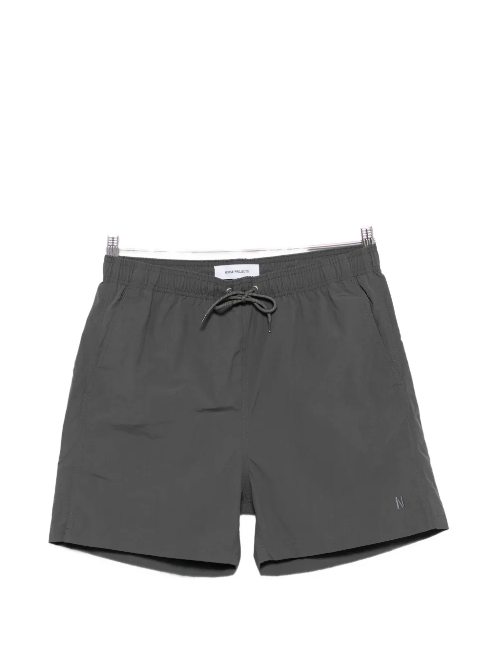 Norse Projects logo-embroidered drawstring swim shorts - Grau