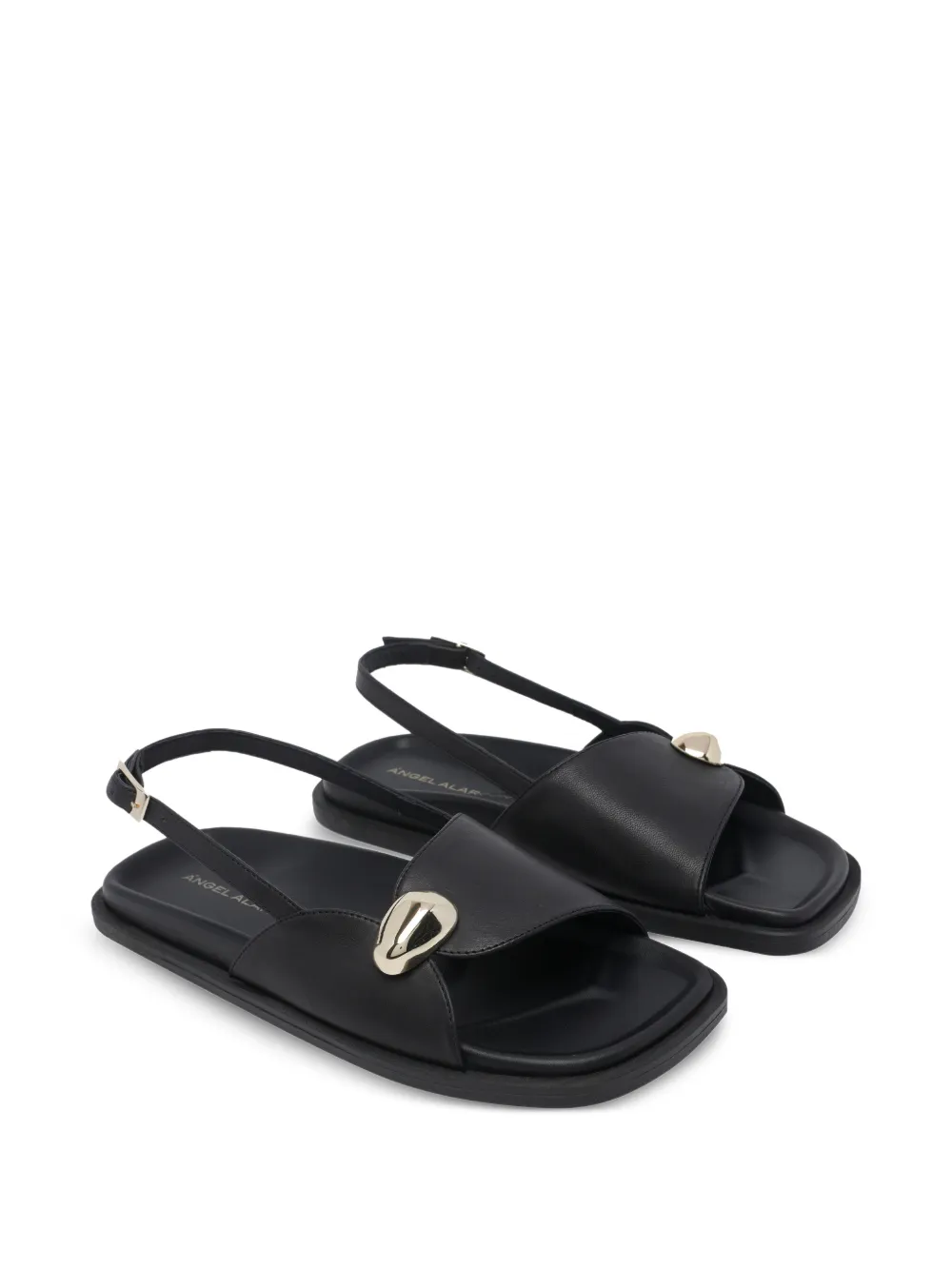 ANGEL ALARCON Sandalen met vierkante neus en gesp Zwart