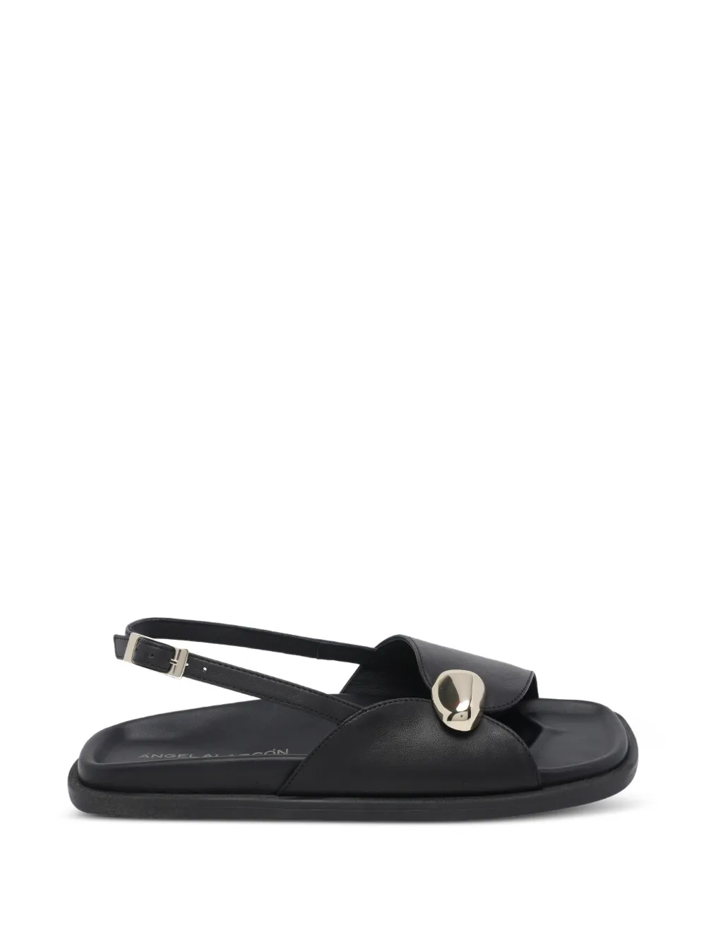 ANGEL ALARCON square-toe buckle sandals - Nero