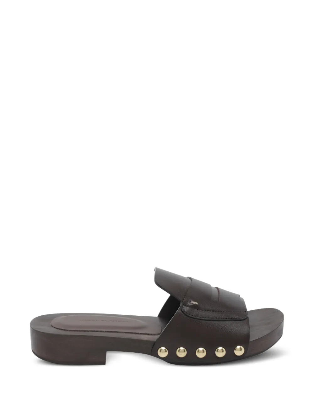 ANGEL ALARCON studded round toe sandals - Marrone