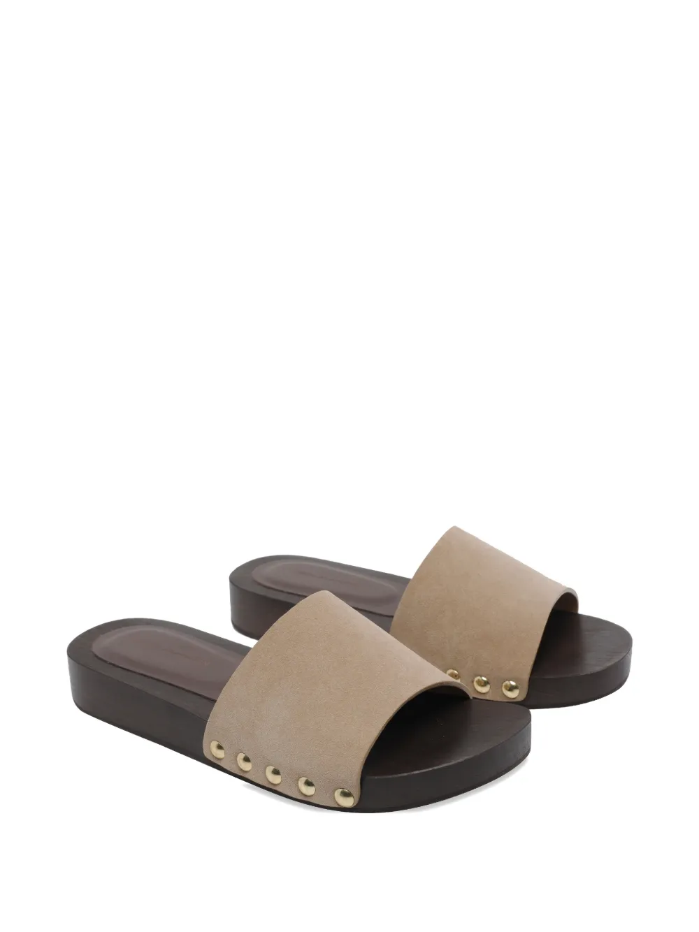 ANGEL ALARCON studded sandals Beige