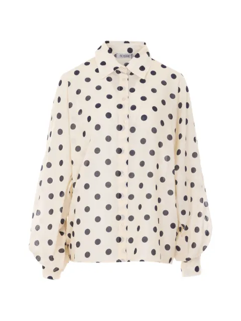SoSUE Antonia polka dots balloon sleeves shirt