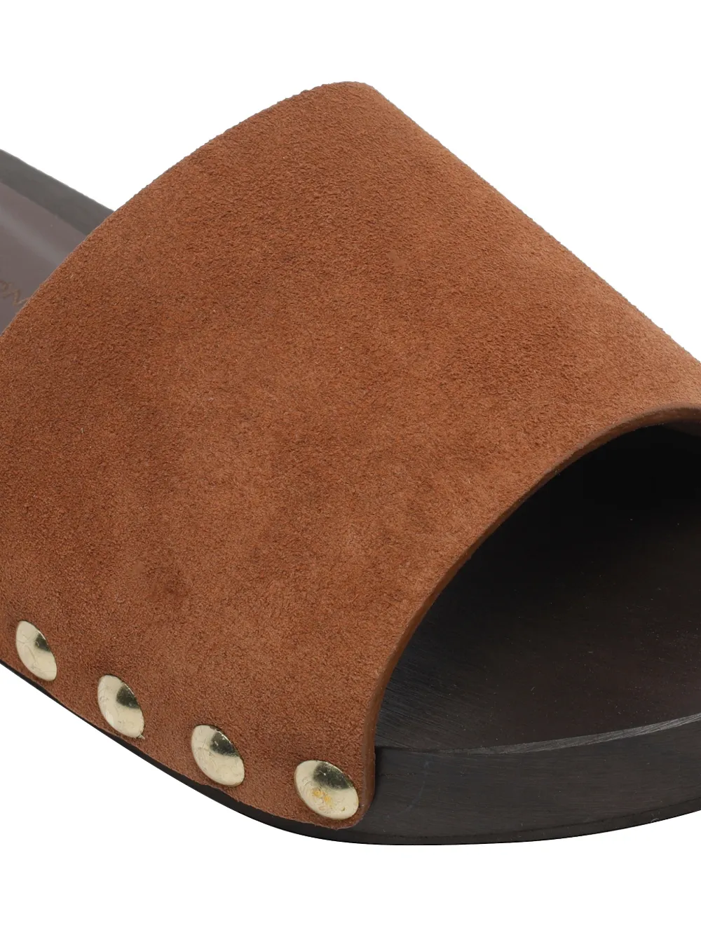 ANGEL ALARCON round toe studded suede sandals Bruin