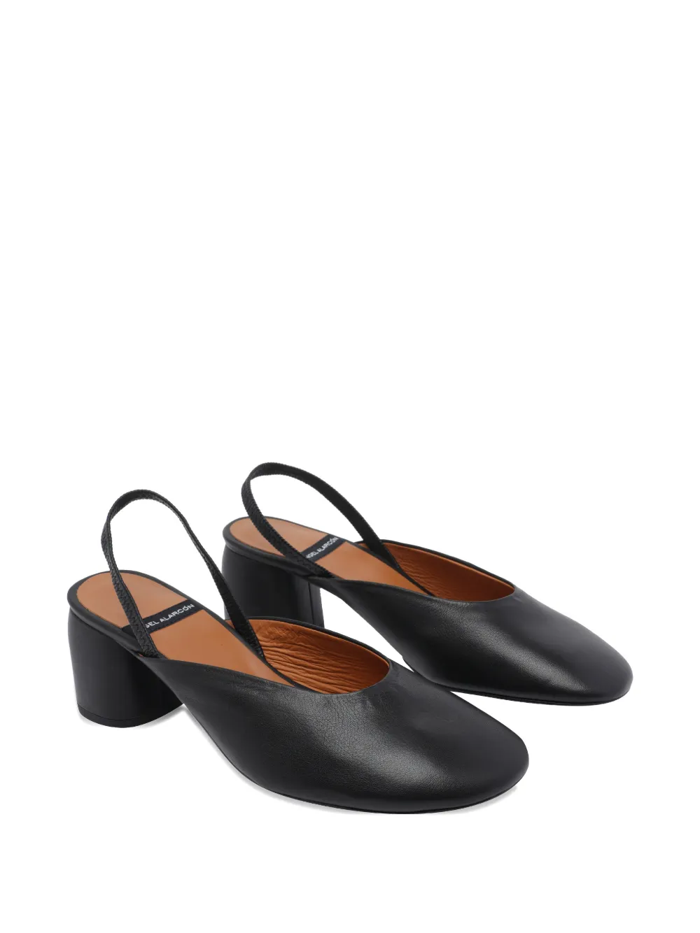 ANGEL ALARCON Slingback pumps met ronde neus Zwart