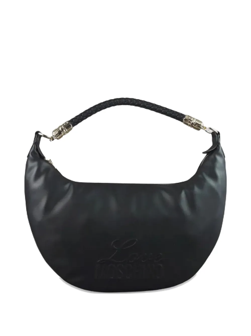 Love Moschino Shopper met gevlochten handvat en logodetail Zwart