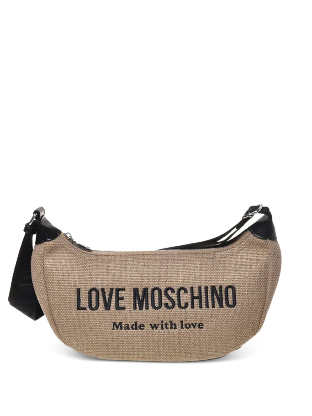 Love Moschino embroidered-logo crossbody bag - Toni neutri