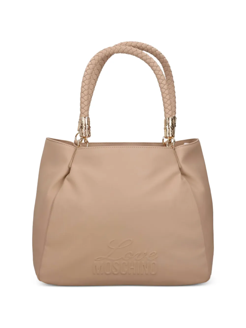 Love Moschino logo-detail braided-handles handbag - Toni neutri