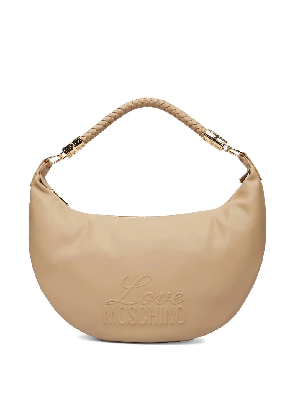 Love Moschino logo-detail braided-handle tote bag - Neutrals
