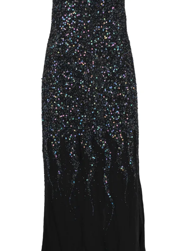 glitter one piece dress long One-Shoulder Long Prom Dress with Glitter