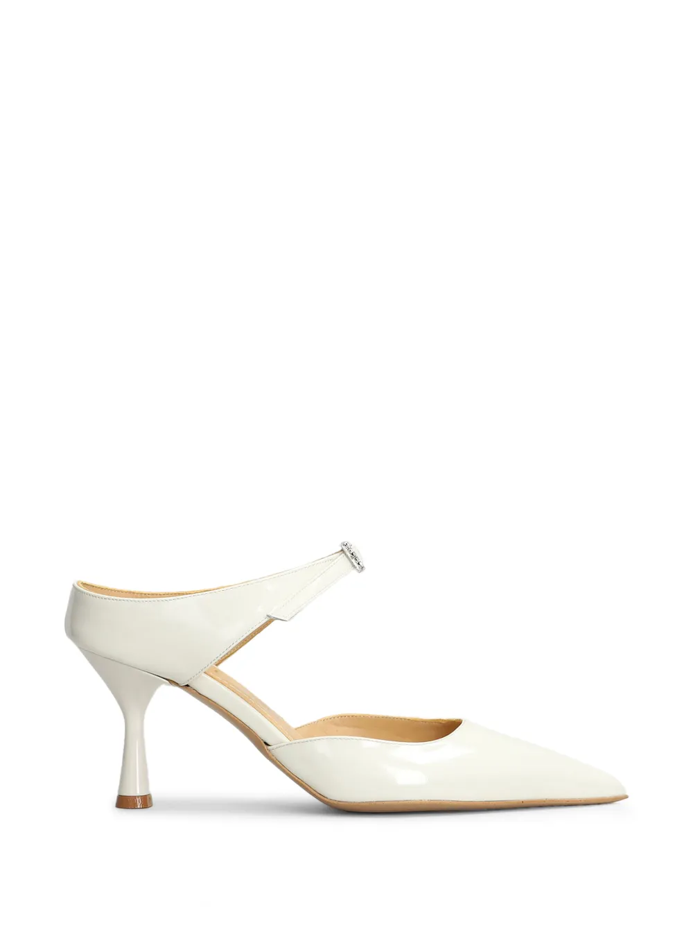 Fratelli Russo Pumps met kristallen gesp en puntige neus Beige