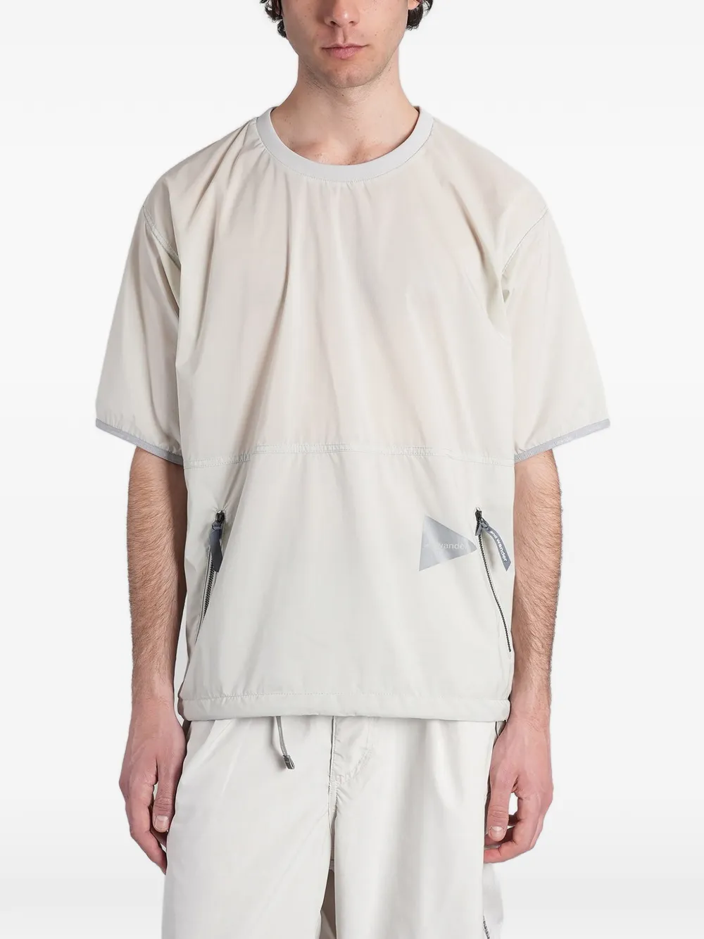 and Wander Pertex Quantum Air logo-print zip-pocket T-shirt - Toni neutri