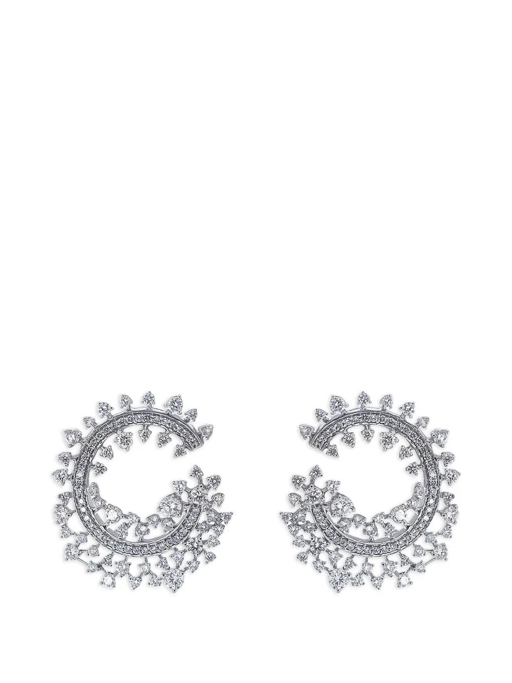 Ananya Edge diamond hoop earrings - Argento
