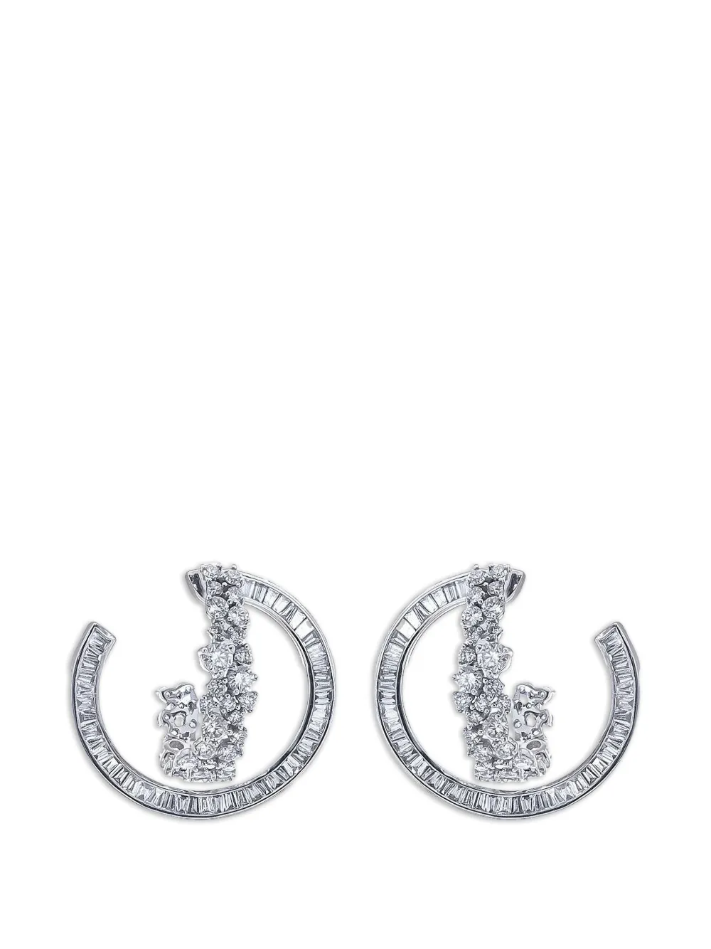 Ananya diamond scatter hoop earrings - Argento