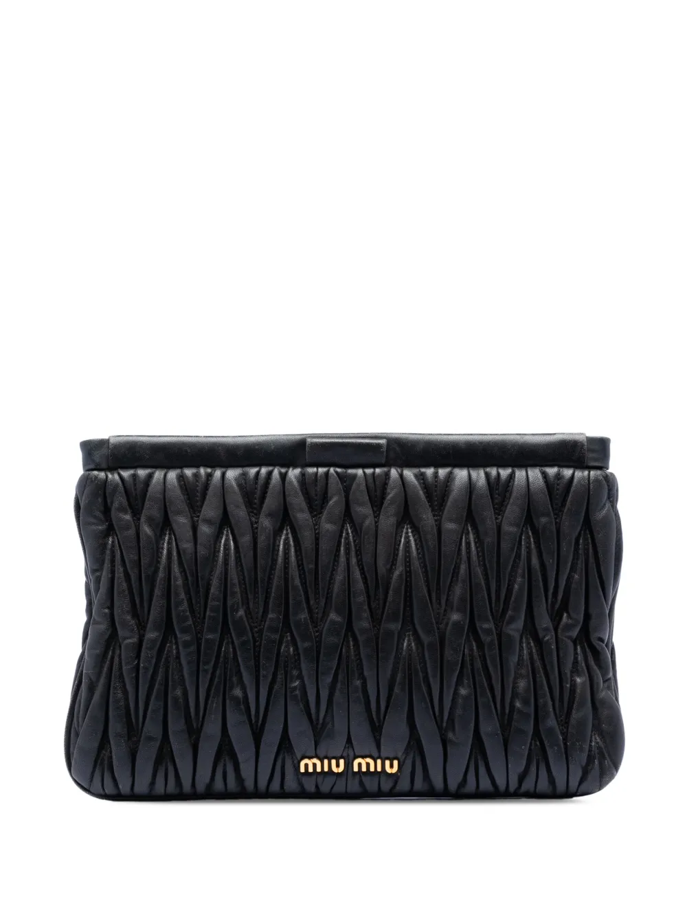 Miu Miu Pre-Owned 2010-2025 Matelasse Nappa Frame clutch bag - Nero