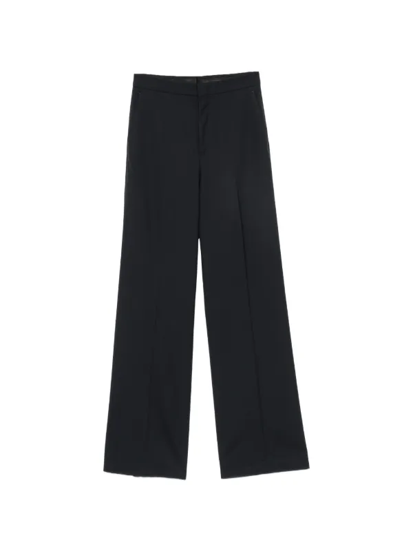 Tagliatore Pressed-crease Wide-leg Trousers in Blue
