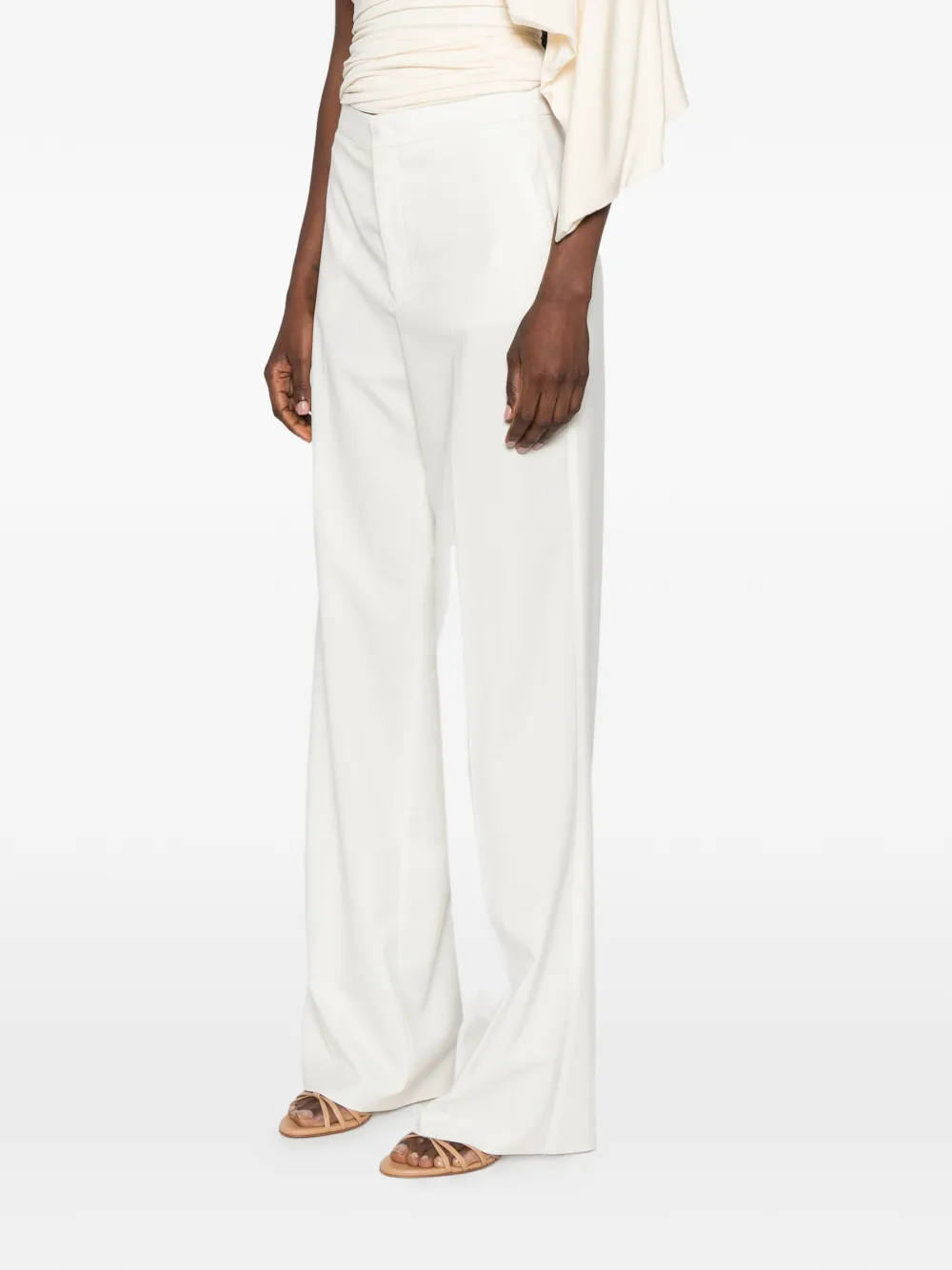 Tagliatore Broek met wijde pijpen Beige