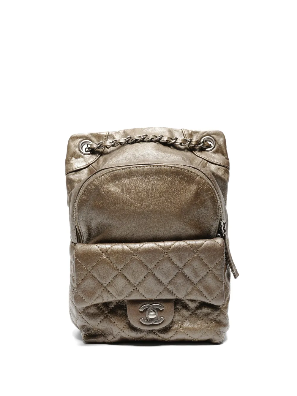 CHANEL Pre-Owned 2015 quilted leather backpack - Verde