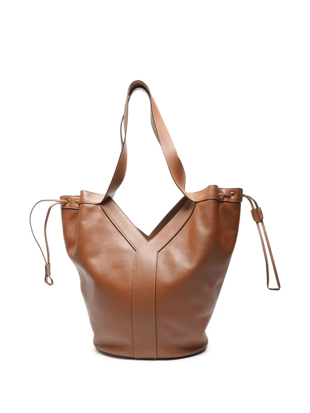 Saint Laurent Pre-Owned 2025 leather shoulder bag - Marrone