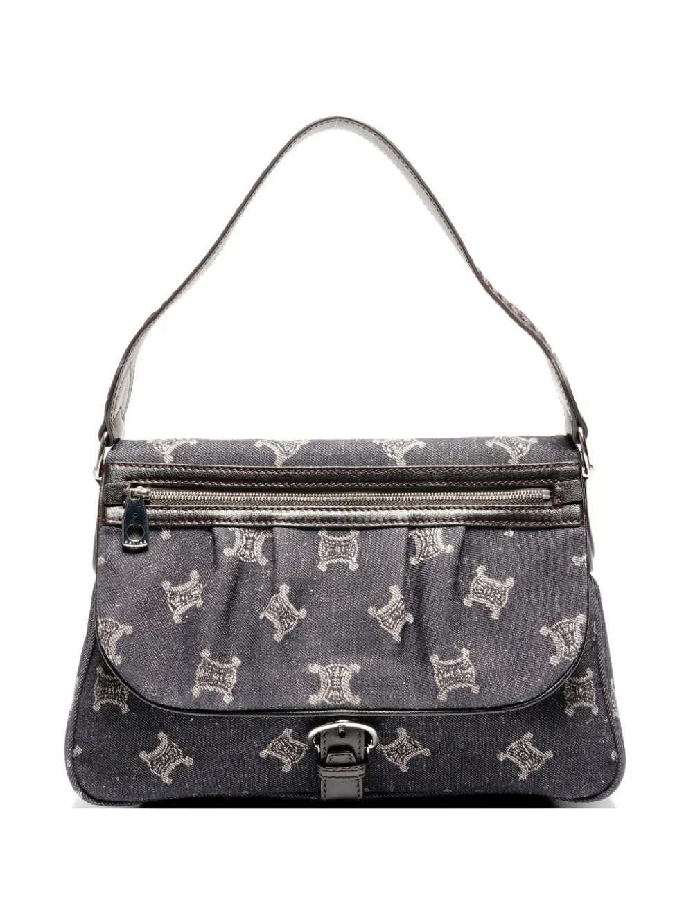 Celine Pre-Owned 2000s printed denim shoulder bag - Blu