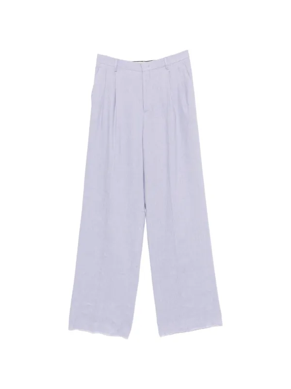 Tagliatore Pleated Wide-leg Trousers in Purple