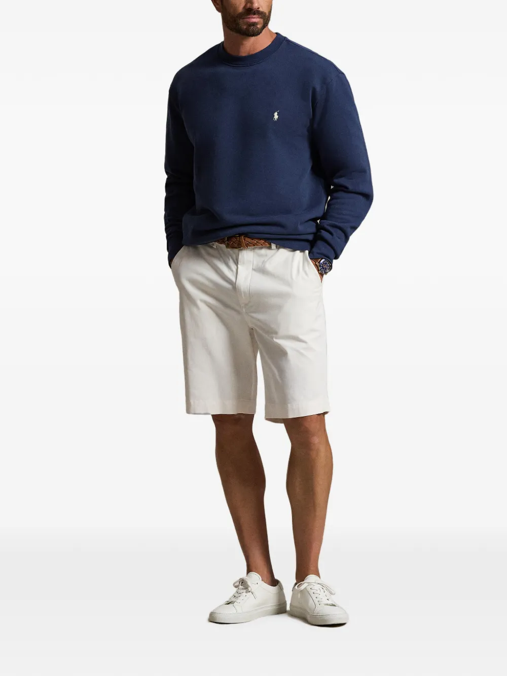 Polo Ralph Lauren Loopback fleece sweater Blauw