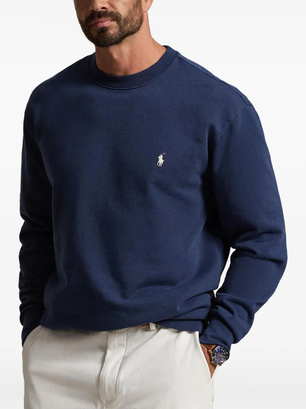 Polo Ralph Lauren Loopback fleece sweater Blauw