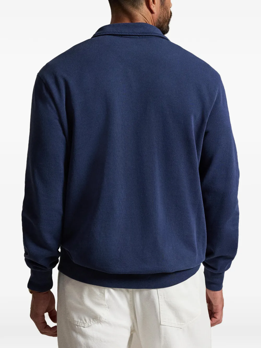 Polo Ralph Lauren Loopback fleece sweater met kraag Blauw