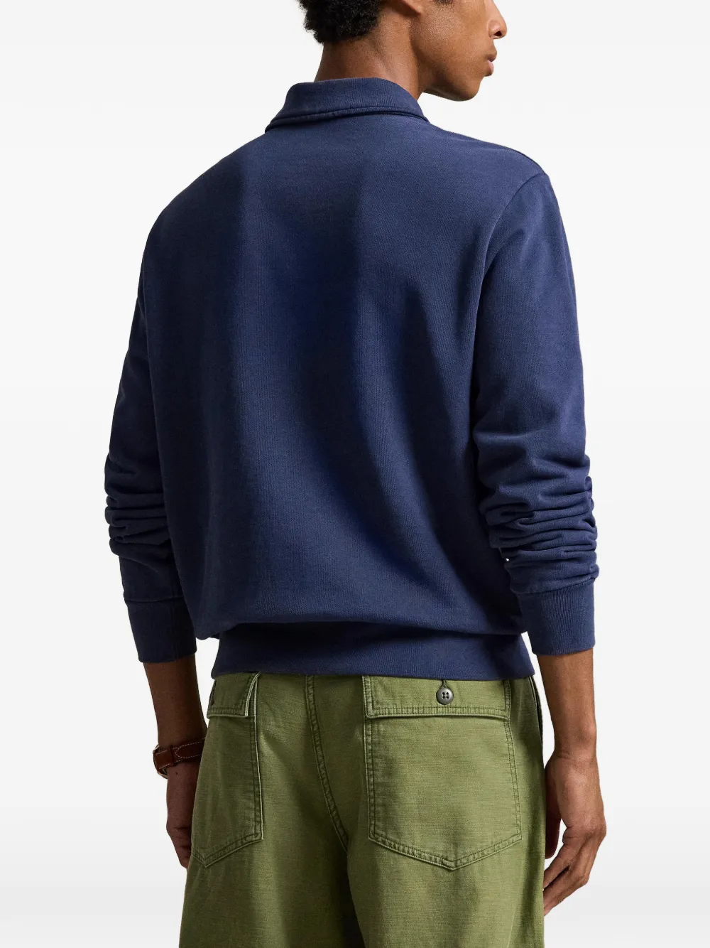 Polo Ralph Lauren Loopback fleece sweater met kraag Blauw