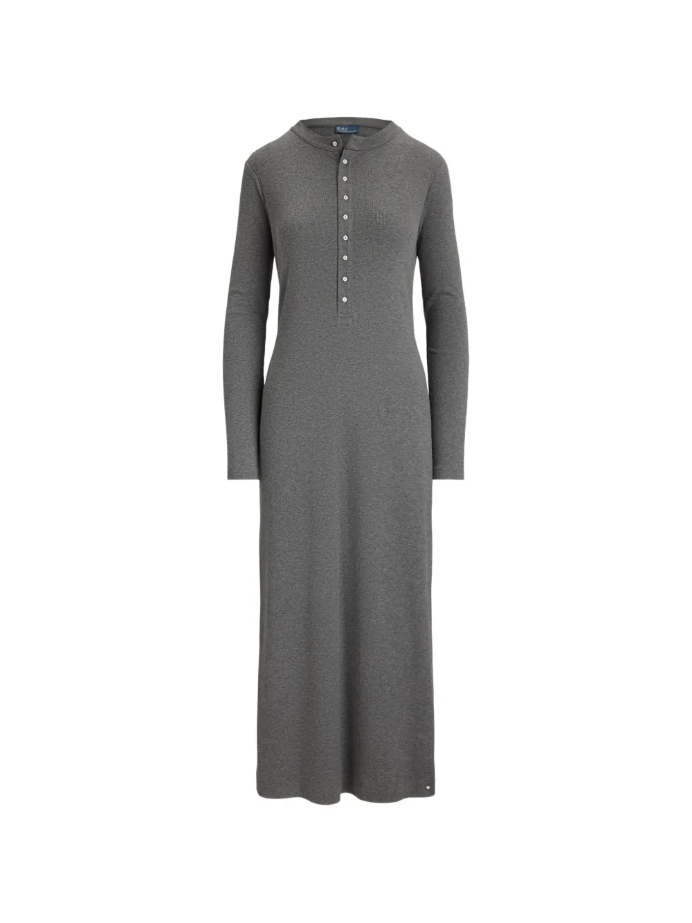 Polo Ralph Lauren Henley maxi-jurk met lange mouwen Grijs