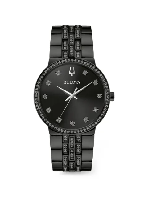 Bulova Gemmed crystal-embellished stainless-steel 40mm watch
