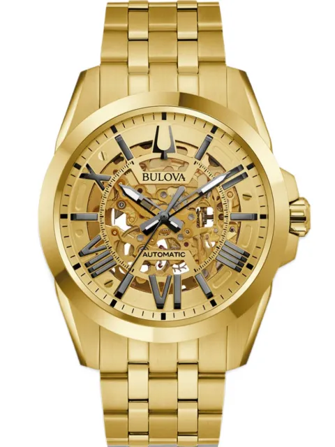 Bulova Sutton 43mm skeleton watch